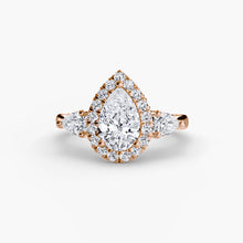 Three-Stone Ring with Halo