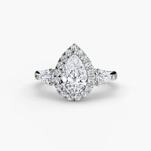 Three-Stone Ring with Halo
