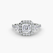 Three-Stone Ring with Halo 2