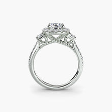 Three-Stone Ring with Halo 2